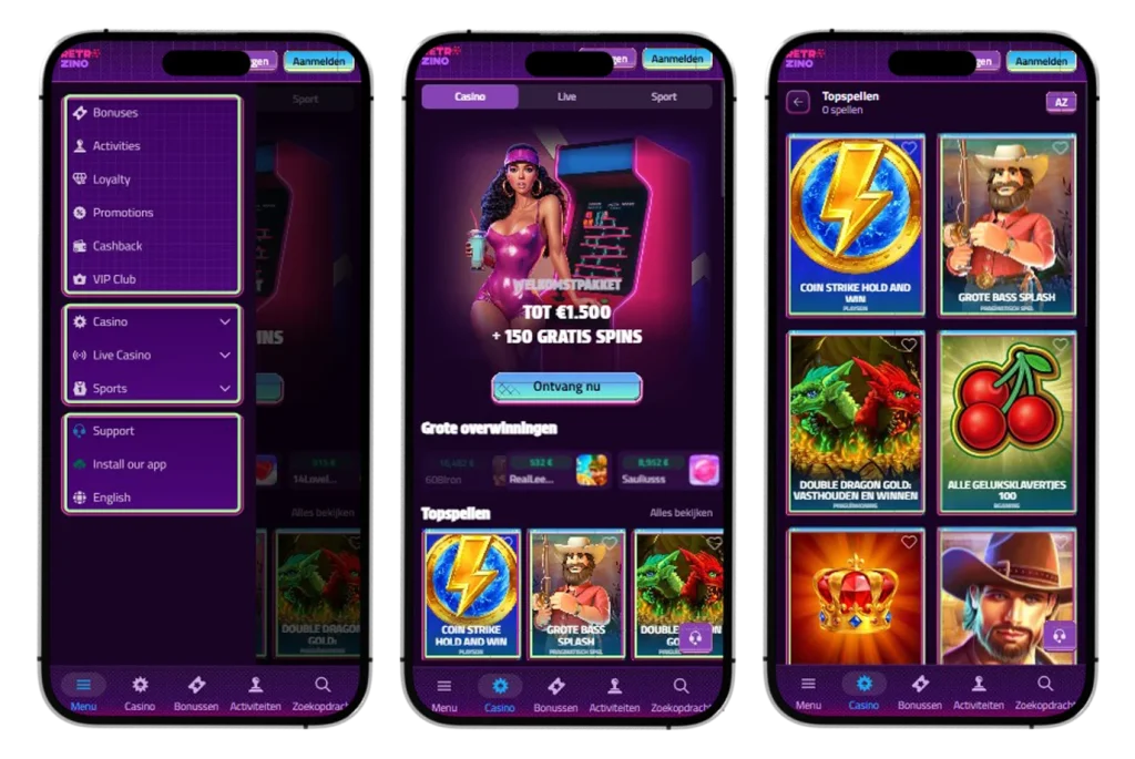 Mobiel spelen bij Retrozino Casino